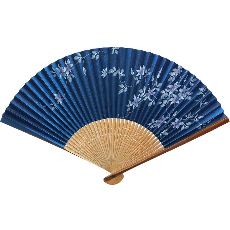 鉄線/紺　[婦人扇子]