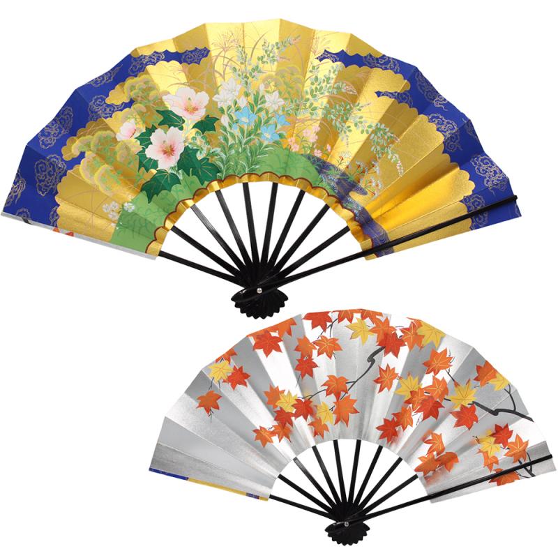芙蓉秋草/紅葉　(9寸5分　金銀地)