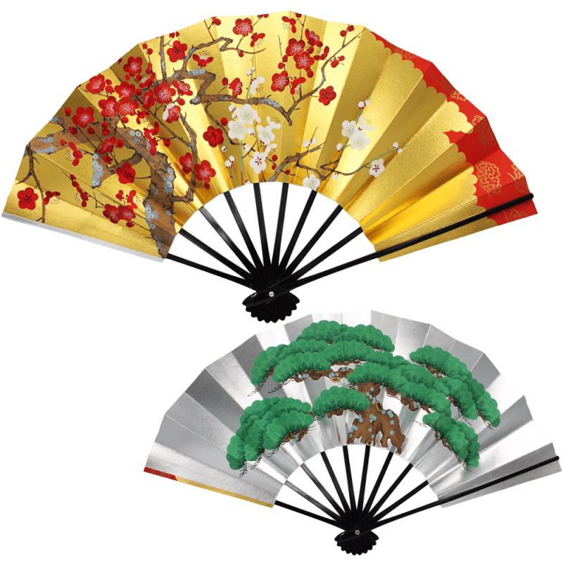 紅白梅/松(9寸5分　金銀地)