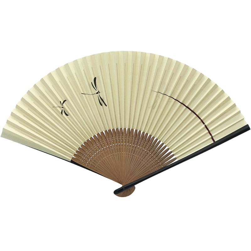 [漆] トンボ一本線/ベージュ　「紳士扇子」