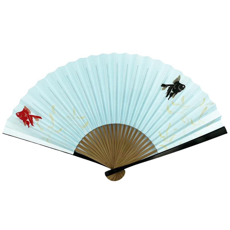 金魚　ブルー　「紳士扇子」