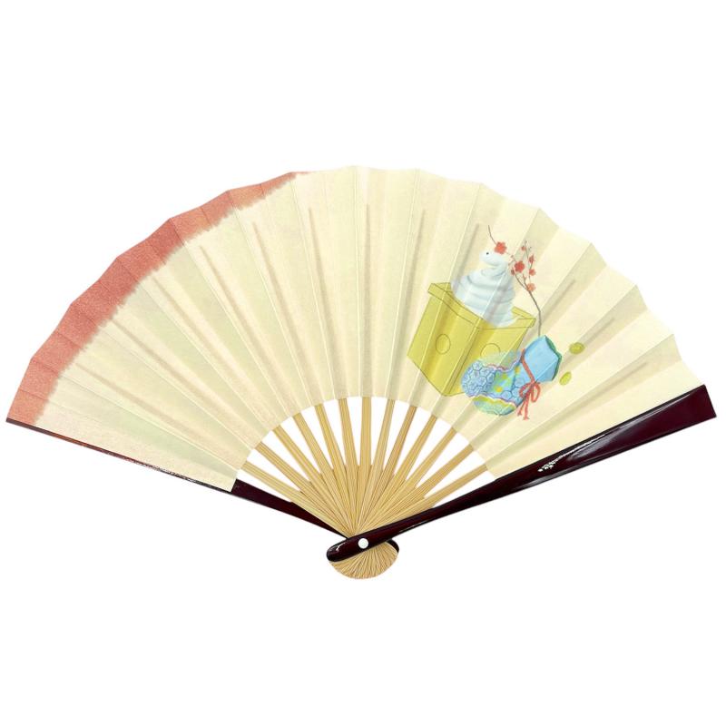 5寸　干支扇　巳　塗り骨