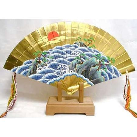 檜扇　総本金箔 　松波