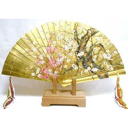 檜扇　本金箔　梅