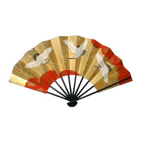 九寸　金もみ地　三羽鶴