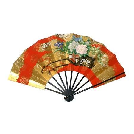 九寸　金もみ地　花車